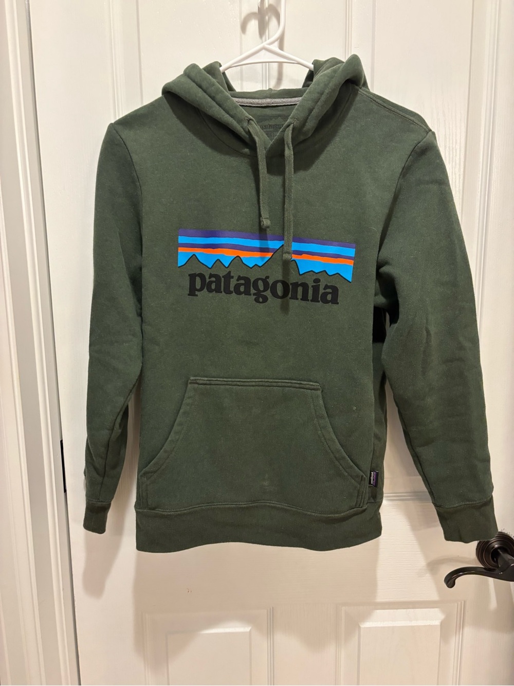 Patagonia Olive Green Logo Pullover Hoodie